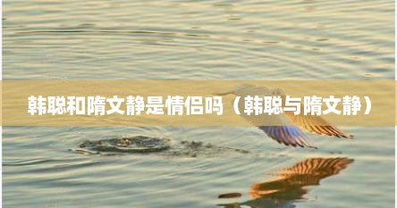 韩聪和隋文静是情侣吗（韩聪与隋文静）