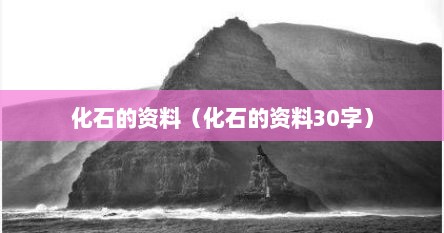 化石的资料（化石的资料30字）