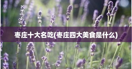 枣庄十大名吃(枣庄四大美食是什么)