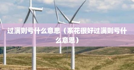 过满则亏什么意思（系花很好过满则亏什么意思）