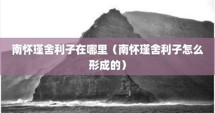 南怀瑾舍利子在哪里（南怀瑾舍利子怎么形成的）