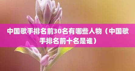 中国歌手排名前30名有哪些人物（中国歌手排名前十名是谁）