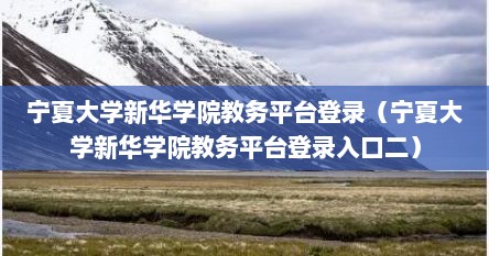 宁夏大学新华学院教务平台登录（宁夏大学新华学院教务平台登录入口二）