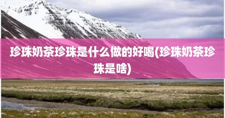珍珠奶茶珍珠是什么做的好喝(珍珠奶茶珍珠是啥)