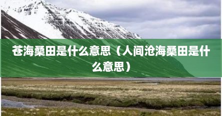 苍海桑田是什么意思（人间沧海桑田是什么意思）