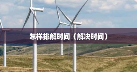 怎样排解时间（解决时间）