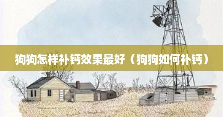 狗狗怎样补钙效果最好（狗狗如何补钙）