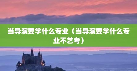 当导演要学什么专业（当导演要学什么专业不艺考）