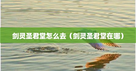 剑灵圣君堂怎么去（剑灵圣君堂在哪）
