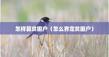 怎样算贫困户（怎么界定贫困户）