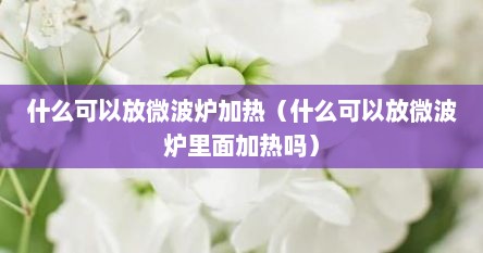 什么可以放微波炉加热（什么可以放微波炉里面加热吗）