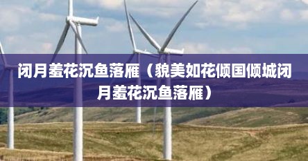 闭月羞花沉鱼落雁（貌美如花倾国倾城闭月羞花沉鱼落雁）