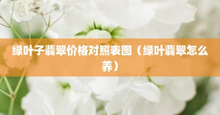 绿叶子翡翠价格对照表图（绿叶翡翠怎么养）