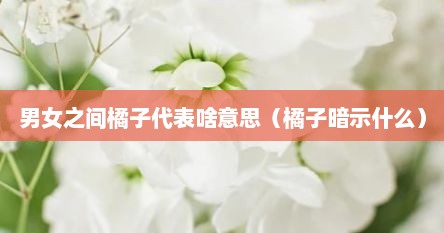 男女芝间橘子代表啥意思（橘子暗示什么）