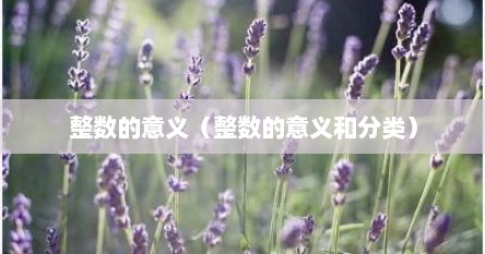 整数的意义（整数的意义和分类）
