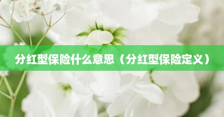 分红型保险什么意思（分红型保险定义）