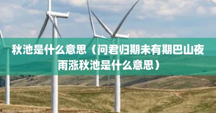 秋池是什么意思（问君归期未有期巴山夜雨涨秋池是什么意思）