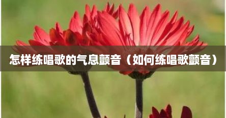 怎样练唱歌的气息颤音（如何练唱歌颤音）