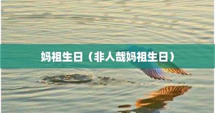 妈祖生日（非人哉妈祖生日）