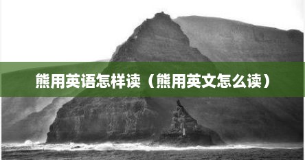 熊用英语怎样读（熊用英文怎么读）