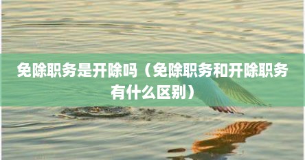 免除职务是开除吗（免除职务和开除职务有什么区别）