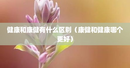 健康和康健有什么区别（康健和健康哪个更好）