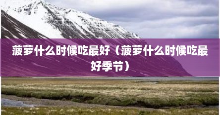 菠萝什么时候吃最好（菠萝什么时候吃最好季节）