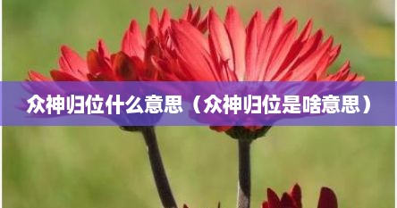 众神归位什么意思（众神归位是啥意思）