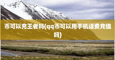币可以充王者吗(qq币可以用手机话费充值吗)