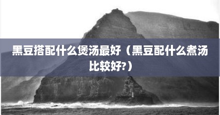 黑豆搭配什么煲汤最好（黑豆配什么煮汤比较好?）