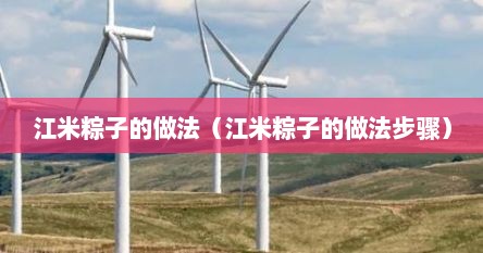 江米粽子的做法（江米粽子的做法步骤）