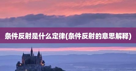 条件反射是什么定律(条件反射的意思解释)