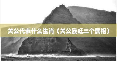 关公代表什么生肖（关公最旺三个属相）
