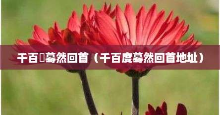 千百擼蓦然回首（千百度蓦然回首地址）