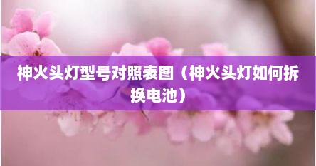 神火头灯型号对照表图（神火头灯如何拆换电池）