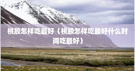 桃胶怎样吃最好（桃胶怎样吃最好什么时间吃最好）