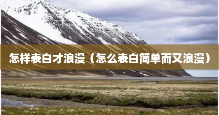 怎样表白才浪漫（怎么表白简单而又浪漫）