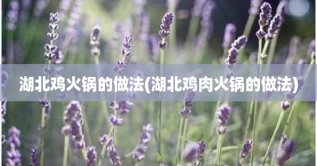 湖北鸡火锅的做法(湖北鸡肉火锅的做法)