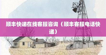 顺丰快递在线客服咨询（顺丰客服电话快递）