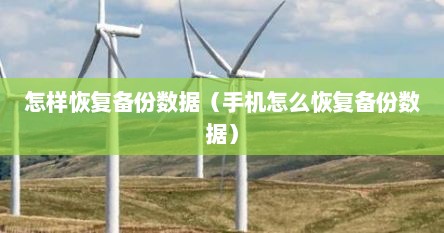 怎样恢复备份数据（手机怎么恢复备份数据）