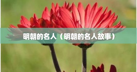 明朝的名人（明朝的名人故事）