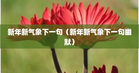 新年新气象下一句（新年新气象下一句幽默）