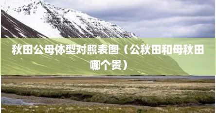 秋田公母体型对照表图（公秋田和母秋田哪个贵）