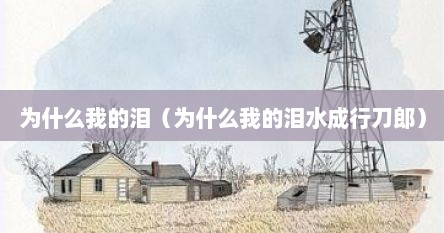为什么我的泪（为什么我的泪水成行刀郎）