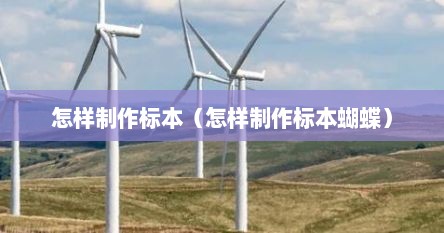 怎样制作标本（怎样制作标本蝴蝶）