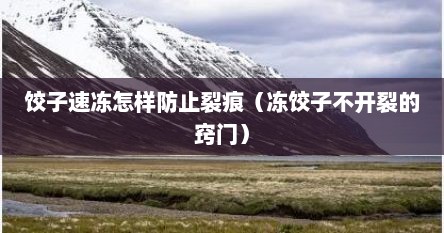 饺子速冻怎样防止裂痕（冻饺子不开裂的窍门）