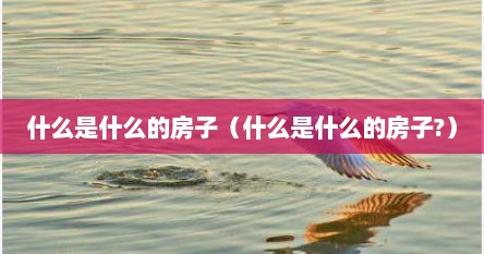 什么是什么的房子（什么是什么的房子?）
