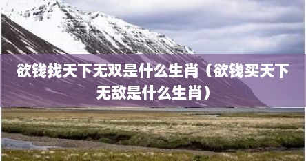 欲钱找天下无双是什么生肖（欲钱买天下无敌是什么生肖）