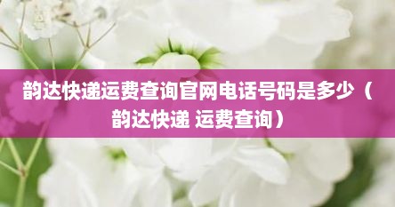 韵达快递运费查询官网电话号码是多少（韵达快递 运费查询）