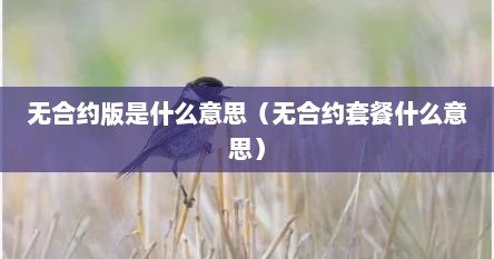 无合约期手机卡有哪些（什么叫做无合约版手机）